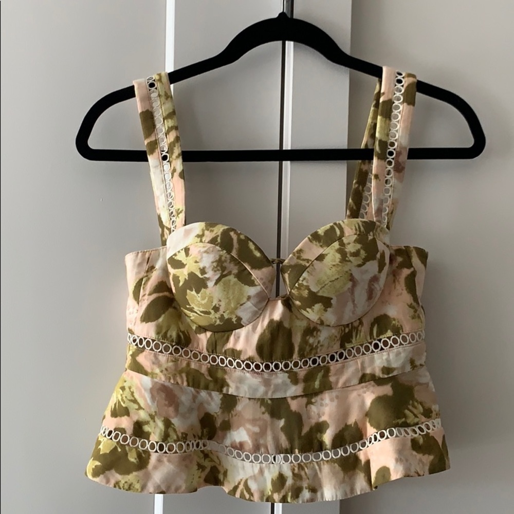 Zimmerman Floral V-Neck Crop Top